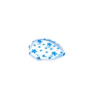 Спонж для макияжа TNL Силиконовый плоский капля прозрачный с голубыми цветами