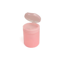 Контейнер туба для хранения маникюрных принадлежностей TNL пластиковый с крышкой прозрачно-розовый