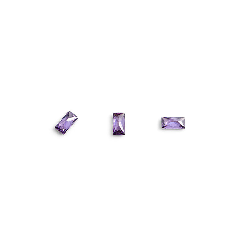 Кристаллы для объемной инкрустации на ногтях TNL Багет №4 фиолетовый, 10шт/уп