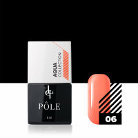 Гель-краска POLE для акварельной техники дизайна ногтей Aqua Collection №06 Mорковная, 8мл