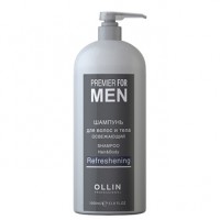 Шампунь для волос и тела OLLIN Premier For Men освежающий, 1000мл