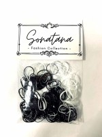 Силиконовые резинки для волос Sonatana Fashion Collection мини черно-белые