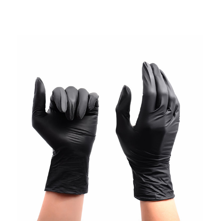 Перчатки нитриловые для рук POLE размер M черные, 1 пара