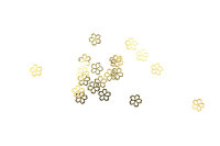 Дизайн золотистый металл POLE Цветок средний, 20шт/уп
