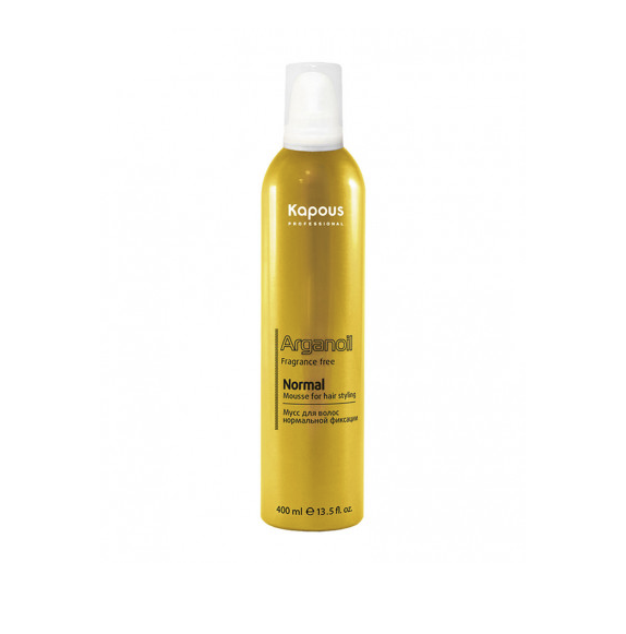 Мусс для укладки волос Kapous Fragrance free Arganoil нормальной фиксации с маслом арганы, 400мл