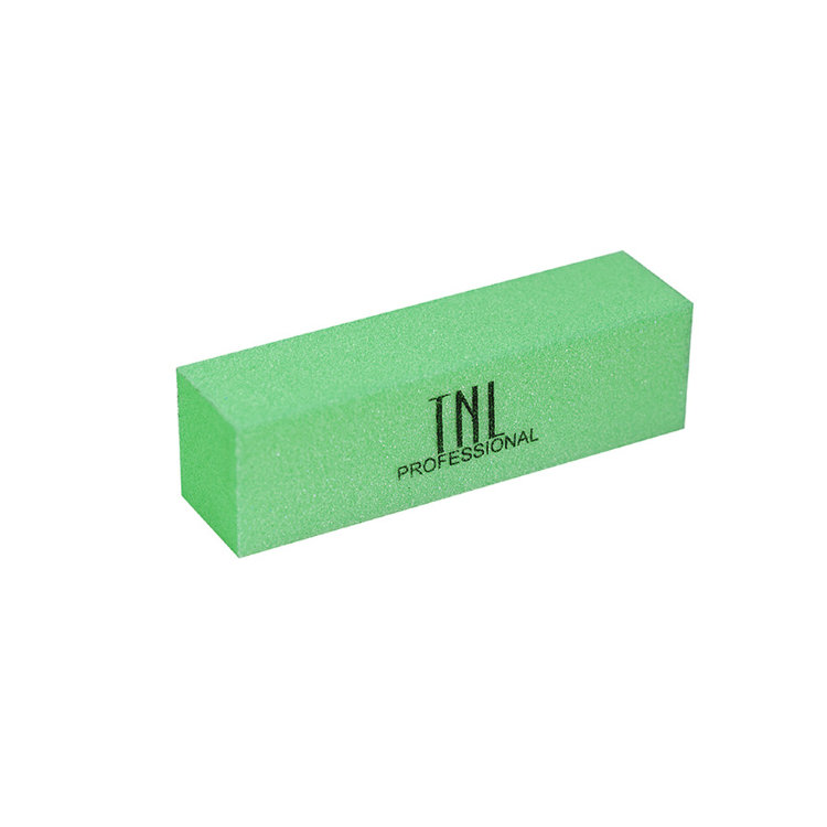 Баф для ногтей TNL зеленый в индивидуальной упаковке