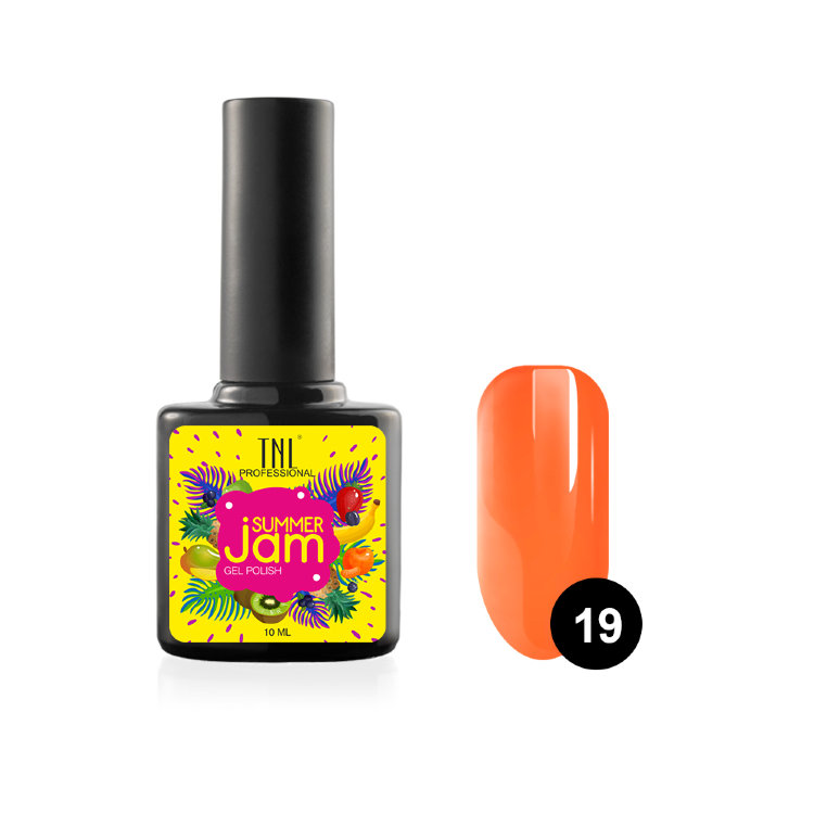 Гель - лак TNL Summer Jam №19 неоновый оранжевый, 10мл