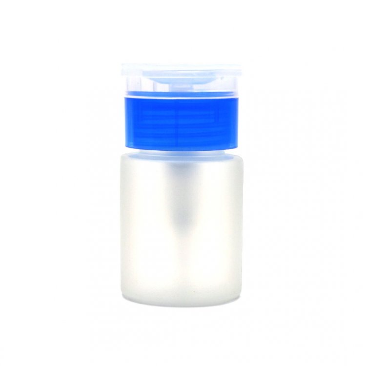 Дозатор для жидкостей TNL пластиковый голубой ободок, 60мл