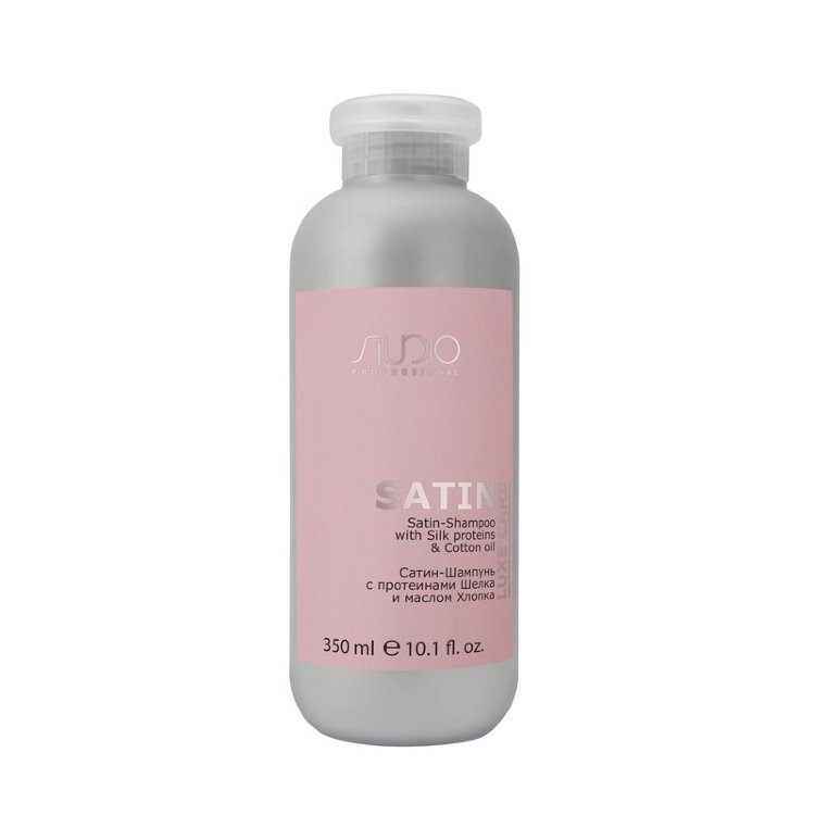 Сатин - Шампунь для волос Studio Luxe Care с протеинами шелка и маслом хлопка, 350мл