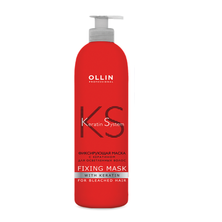 Маска для осветленных волос OLLIN Keratine System фиксирующая с кератином, 500мл