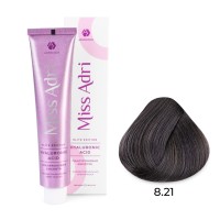 Крем - краска для волос 8.21 ADRICOCO Miss Adri Elite Edition светлый блонд фиолетовый пепельный, 100мл