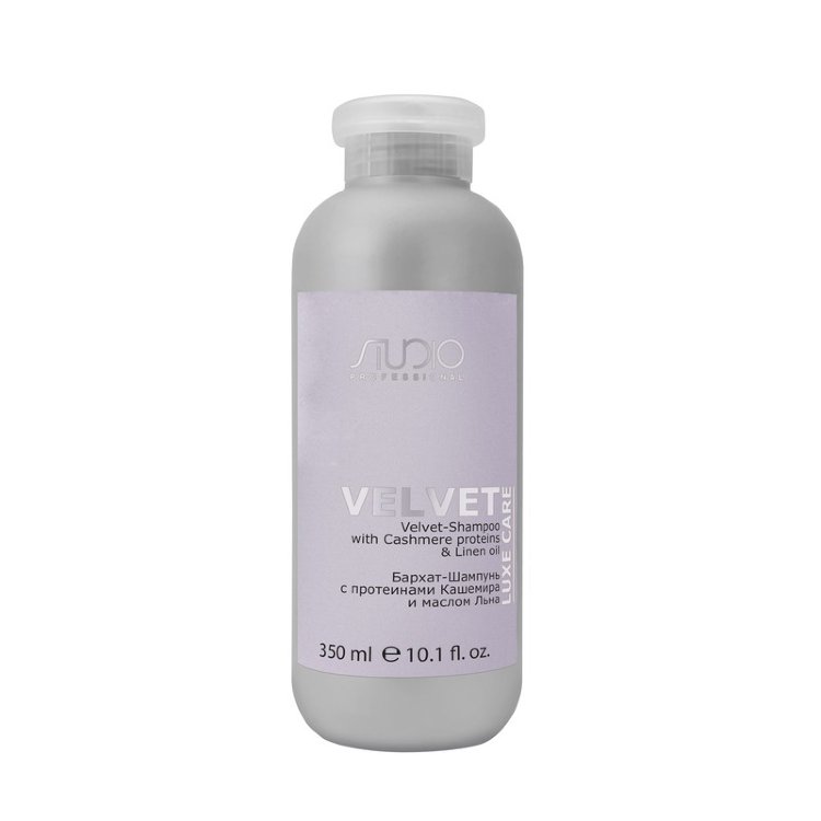 Бархат - Шампунь для волос Studio Luxe Care с протеинами кашемира и маслом льна, 350мл