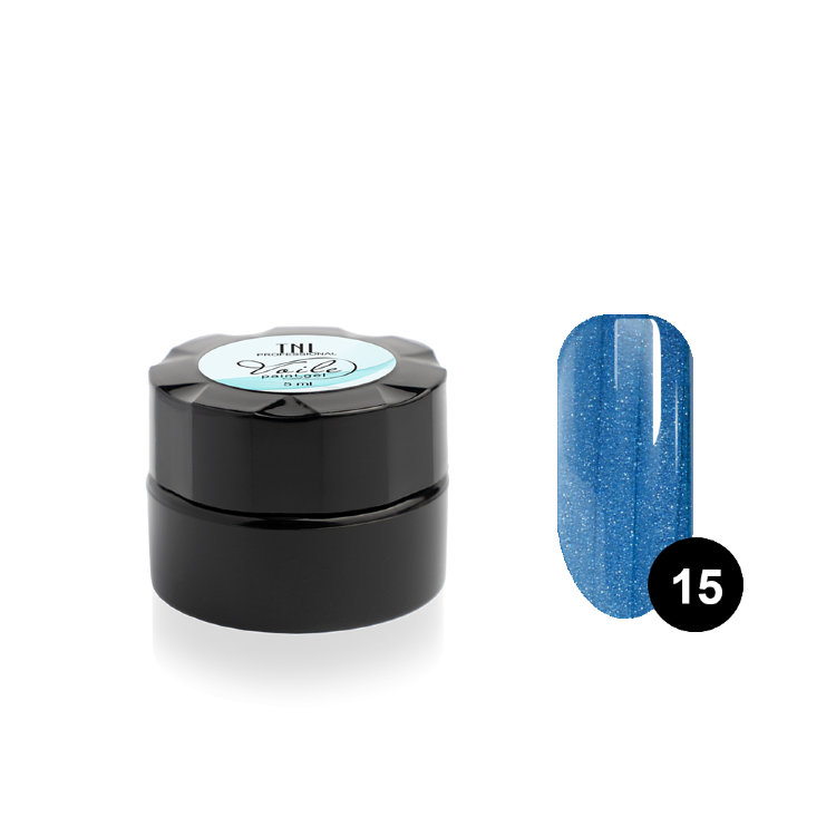Гель - краска для дизайна ногтей TNL для тонких линий Voile №15 синий металлик, 6мл