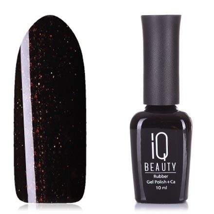 Гель - лак каучуковый IQ Beauty #106 Black jewels с кальцием, 10мл
