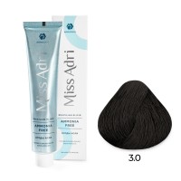 Крем - краска для волос 3.0 ADRICOCO Miss Adri Brazilian Elixir Ammonia free темный коричневый, 100мл