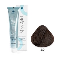 Крем - краска для волос 5.0 ADRICOCO Miss Adri Brazilian Elixir Ammonia free светлый коричневый, 100мл