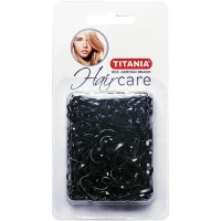 Резинки для волос Titania 150 шт/уп силиконовые черные 8066 B
