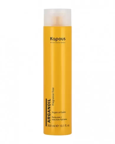 Бальзам для волос Kapous Fragrance free Arganoil увлажняющий с маслом арганы, 300мл