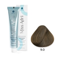 Крем - краска для волос 9.0 ADRICOCO Miss Adri Brazilian Elixir Ammonia free очень светлый блонд, 100мл