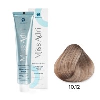 Крем - краска для волос 10.12 ADRICOCO Miss Adri Brazilian Elixir Ammonia free платиновый блонд пепельный перламутровый, 100мл