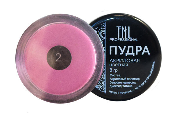 Пудра для дизайна ногтей акриловая TNL Светло розовая 8гр.