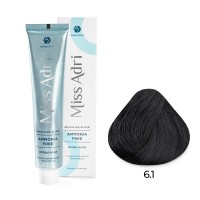 Крем - краска для волос 6.1 ADRICOCO Miss Adri Brazilian Elixir Ammonia free темный блонд пепельный, 100мл