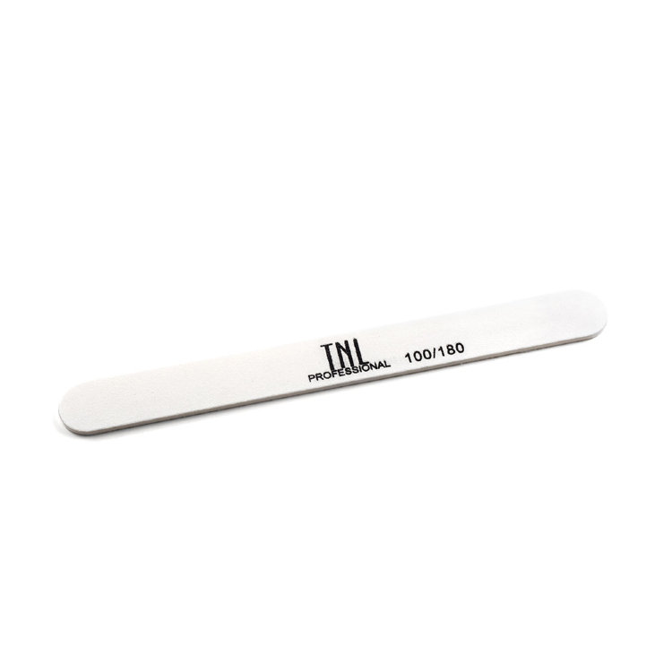 Пилка для ногтей TNL Узкая 80/180 улучшенное качество белая в индивидуальной упаковке