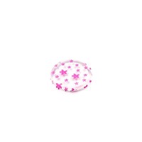 Спонж для макияжа TNL Силиконовый плоский круг прозрачный с розовыми цветами
