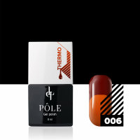Гель-лак для ногтей POLE Термо эффект №06 Tерракотовый и оранжевый 8мл.