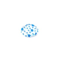 Спонж для макияжа TNL Силиконовый плоский круг прозрачный с голубыми цветами