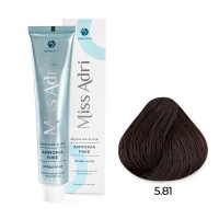 Крем - краска для волос 5.81 ADRICOCO Miss Adri Brazilian Elixir Ammonia free светло-коричневый шоколадный пепельный, 100мл