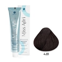 Крем - краска для волос 4.81 ADRICOCO Miss Adri Brazilian Elixir Ammonia free коричневое какао пепельное, 100мл