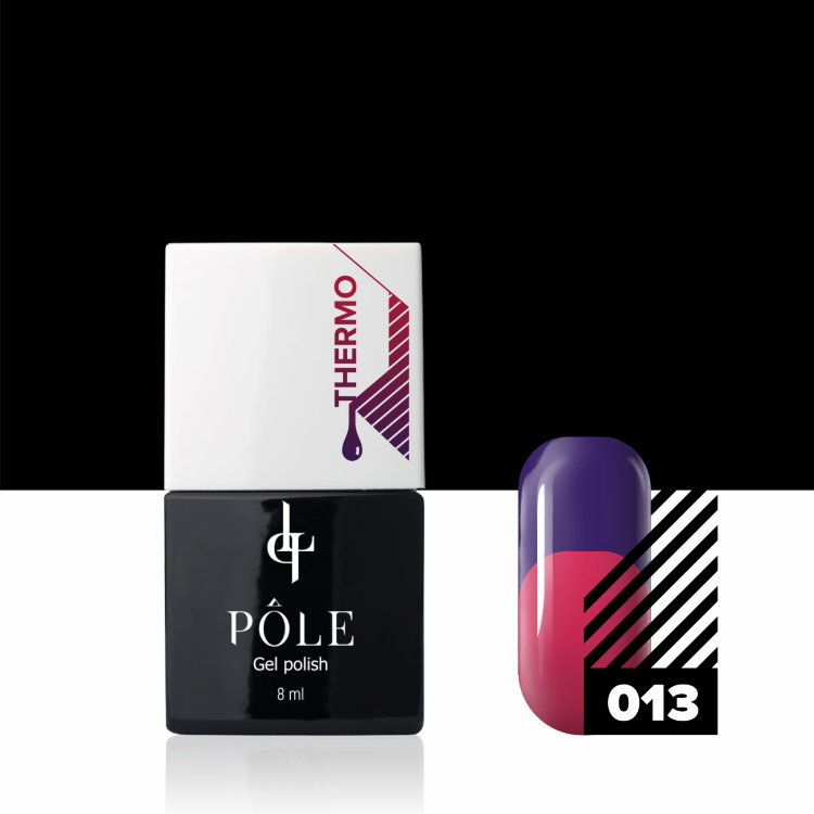Гель-лак для ногтей POLE Термо эффект №13 Фиолетовый и розовый 8мл.