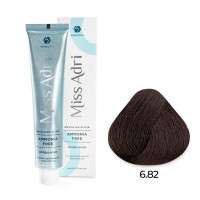 Крем - краска для волос 6.82 ADRICOCO Miss Adri Brazilian Elixir Ammonia free темный блонд коричневый фиолетовый, 100мл