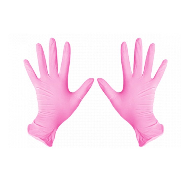 Перчатки One Touch нитрил размер S розовые, 1 пара