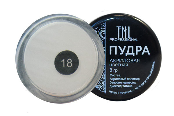 Пудра для маникюра акриловая белая (8гр.) "TNL"