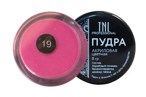 Пудра для маникюра акриловая ярко-розовая (8гр.) "TNL"