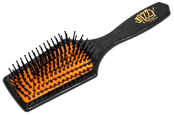 Щетка для волос массажная средняя (трапеция) черная/оранжевая