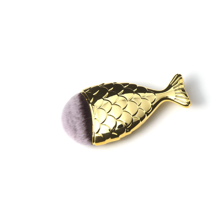Кисть рыбка для макияжа POLE золото размер M
