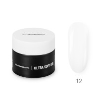 Низкотемпературный однофазный гель для ногтей TNL Ultra Soft №12 камуфлирующий прозрачно-белый, 15мл