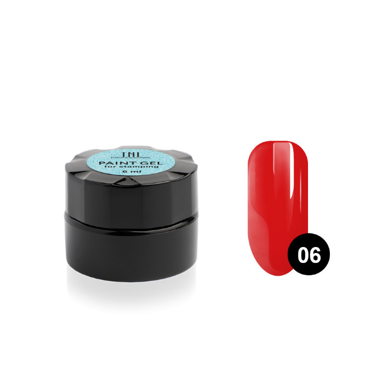 Гель-краска TNL для стемпинг дизайна ногтей №06 красная, 6мл