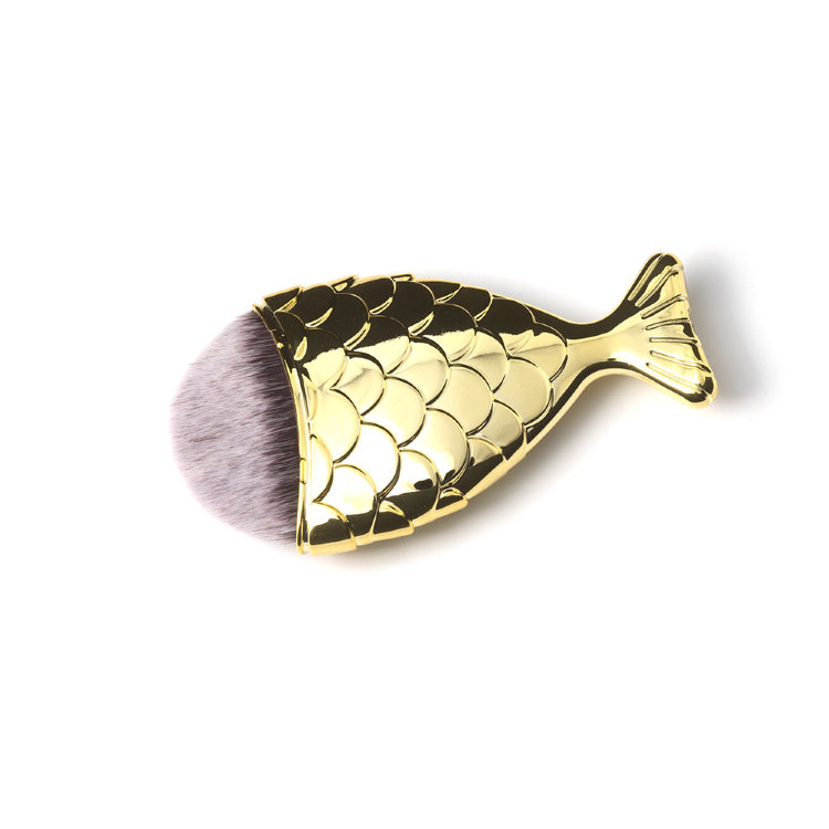 Кисть рыбка для макияжа POLE золото размер L