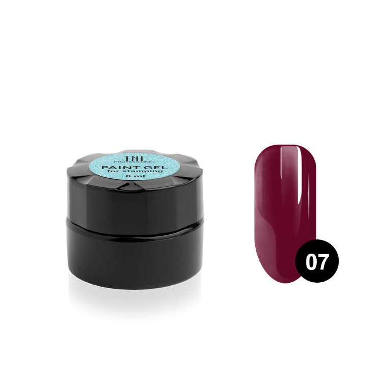 Гель-краска TNL для стемпинг дизайна ногтей №07 бордовая, 6мл