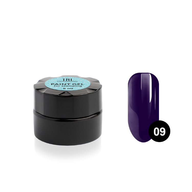 Гель-краска TNL для стемпинг дизайна ногтей №09 темно-фиолетовая, 6мл