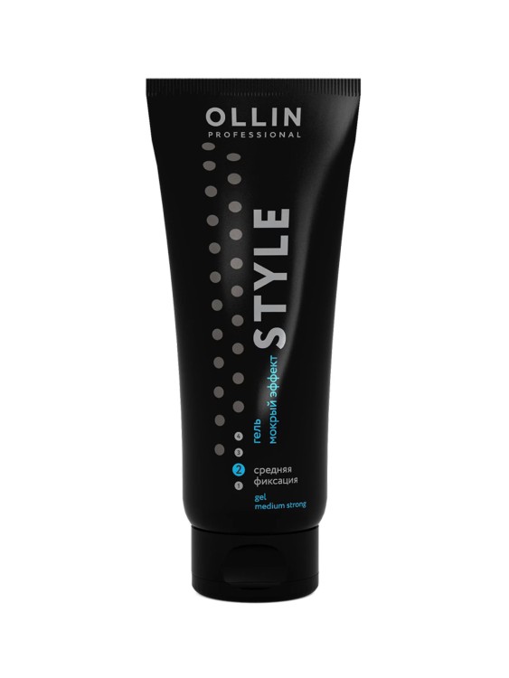 Гель для укладки волос OLLIN Style Wet Gel Medium Мокрый эффект средней фиксации, 200мл