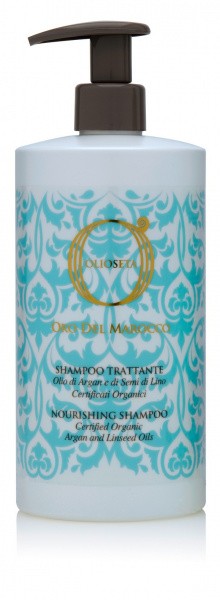 Питательный шампунь для волос Barex Olioseta Oro Del Marocco с маслом арганы и семян льна, 750мл