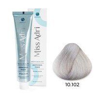 Крем - краска для волос 10.102 ADRICOCO Miss Adri Brazilian Elixir Ammonia free платиновый блонд пепельный жемчужный, 100мл