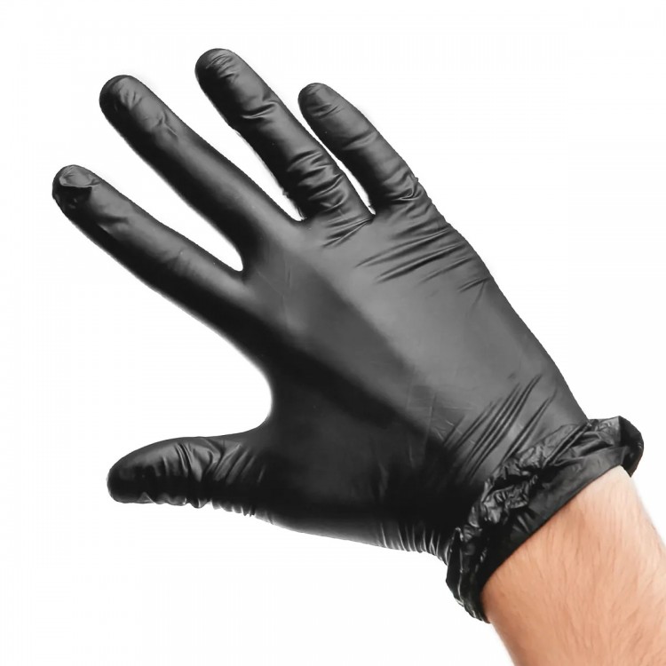 Перчатки виниловые для рук AVIORA размер L черные, 1 пара