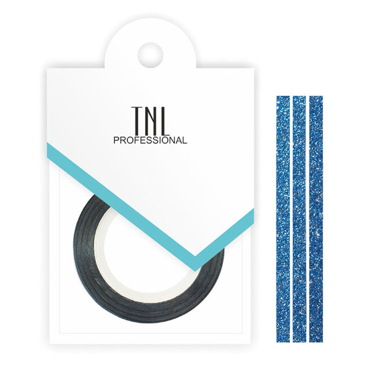 Нить на клеевой основе для дизайна ногтей TNL перламутровая синяя, 1мм