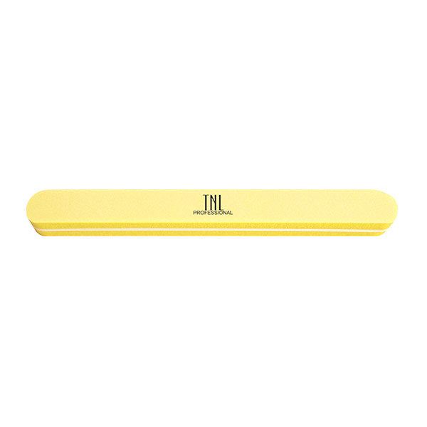 Шлифовщик для ногтей TNL Узкий 100/180 желтый в индивидуальной упаковке